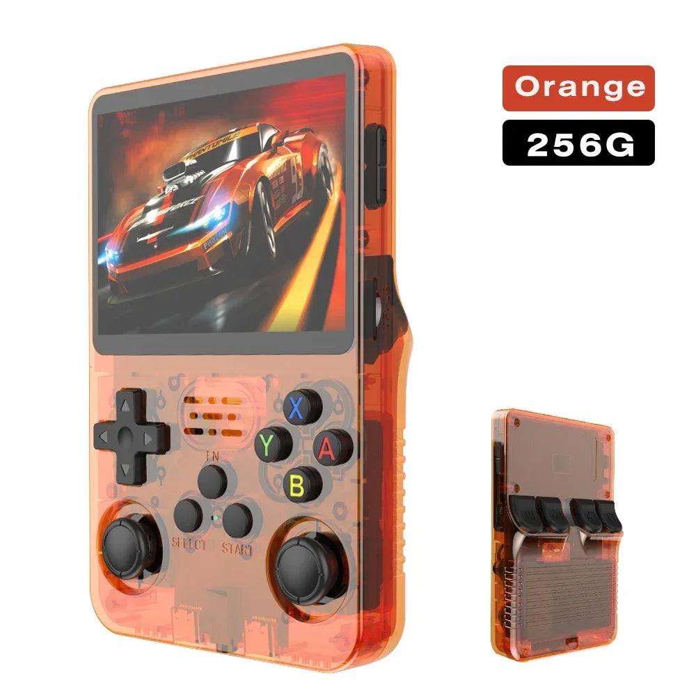 Tragbarer R36S Handheld-Spieleplayer 3,5 Zoll IPS-Display 128 GB Linux-System vorinstallierte Retro-Spiele-Taschenkonsole