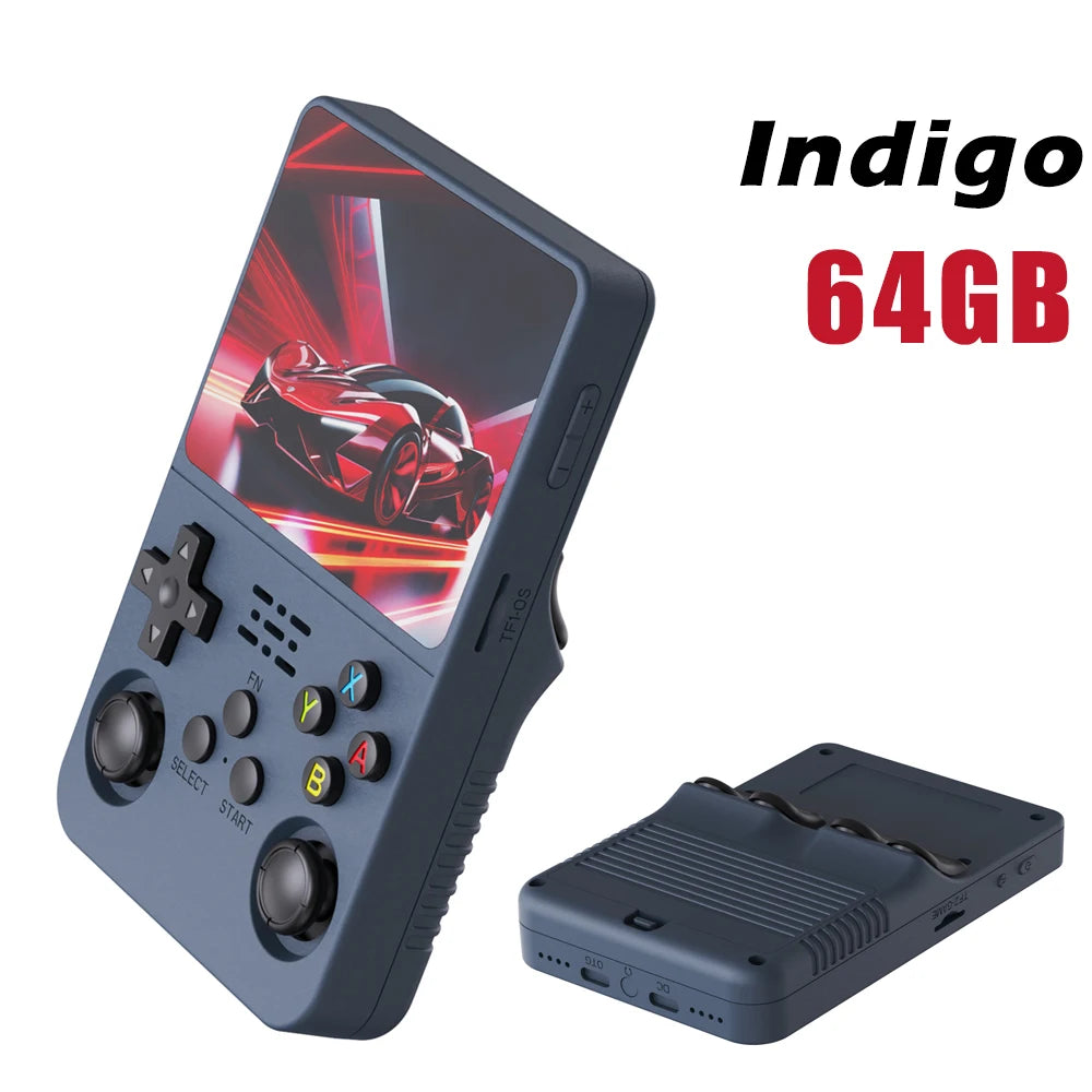 Tragbarer R36S Handheld-Spieleplayer 3,5 Zoll IPS-Display 128 GB Linux-System vorinstallierte Retro-Spiele-Taschenkonsole