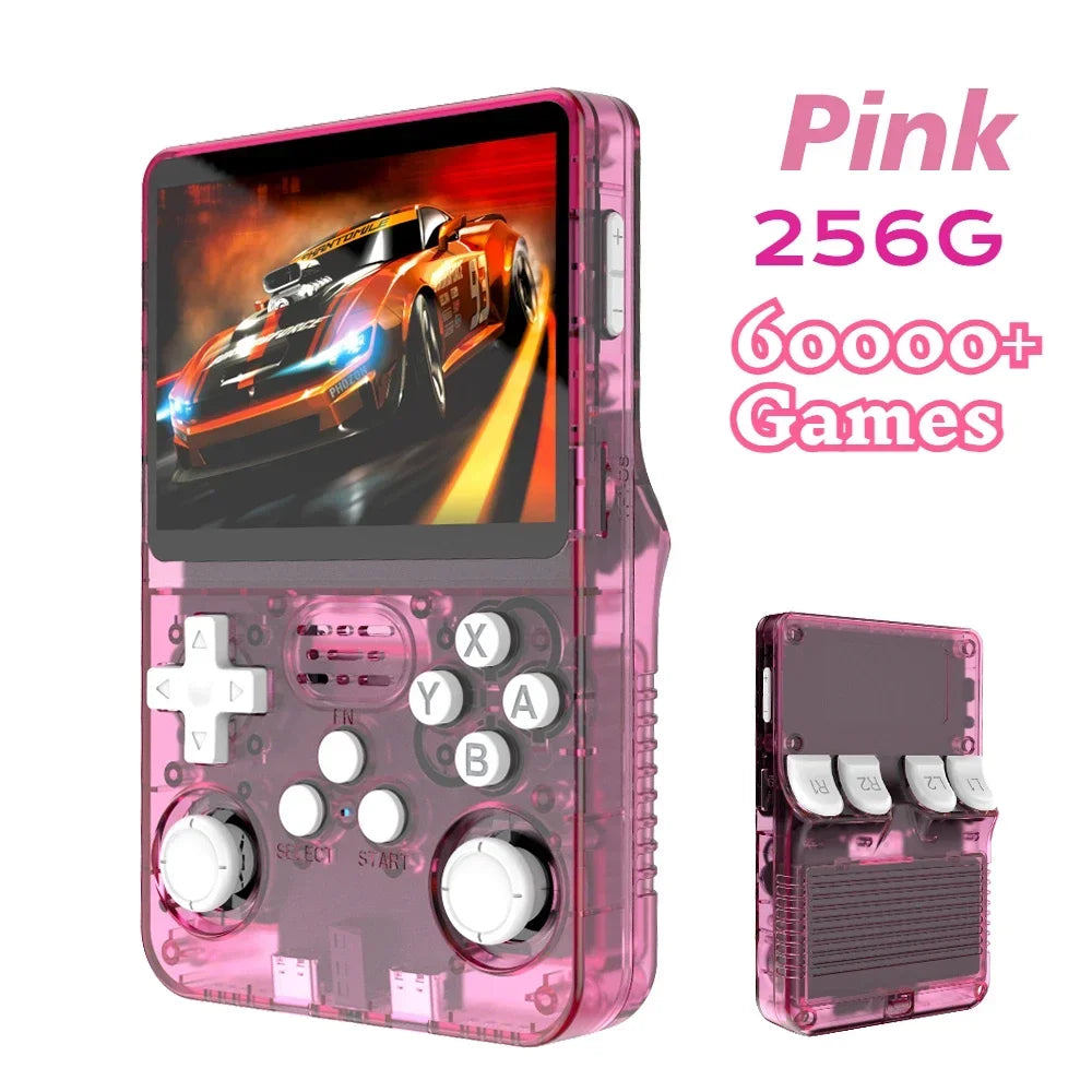 Tragbarer R36S Handheld-Spieleplayer 3,5 Zoll IPS-Display 128 GB Linux-System vorinstallierte Retro-Spiele-Taschenkonsole