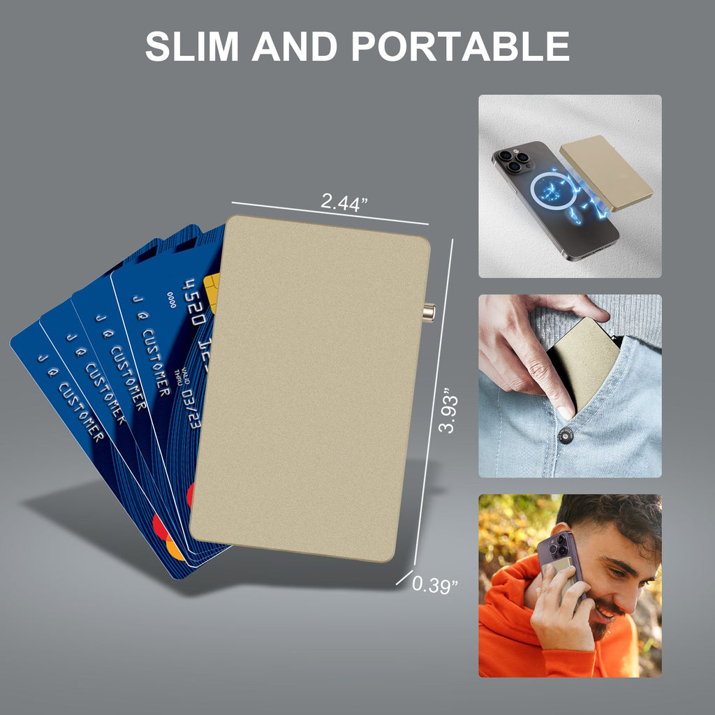 TOYFID Vollaluminium Pop Up Schiebe RFID Slim Basic Karte personalisierte Geldbörse für Herren