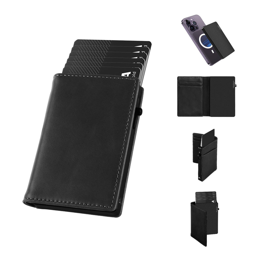 TOYFID Aluminiumlegierung-Geldbörse mit Echtlederbezug Herren-Brieftaschen