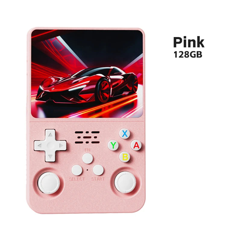 Tragbarer R36S Handheld-Spieleplayer 3,5 Zoll IPS-Display 128 GB Linux-System vorinstallierte Retro-Spiele-Taschenkonsole