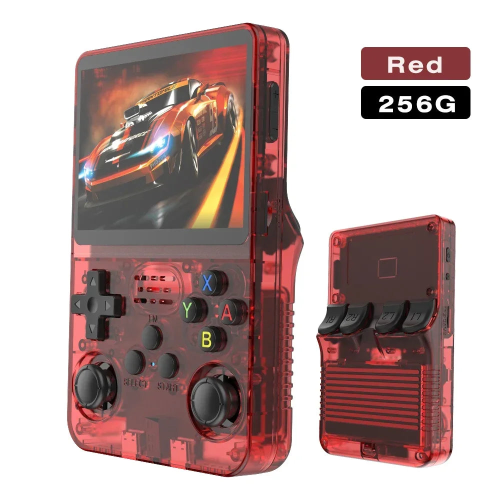 Tragbarer R36S Handheld-Spieleplayer 3,5 Zoll IPS-Display 128 GB Linux-System vorinstallierte Retro-Spiele-Taschenkonsole