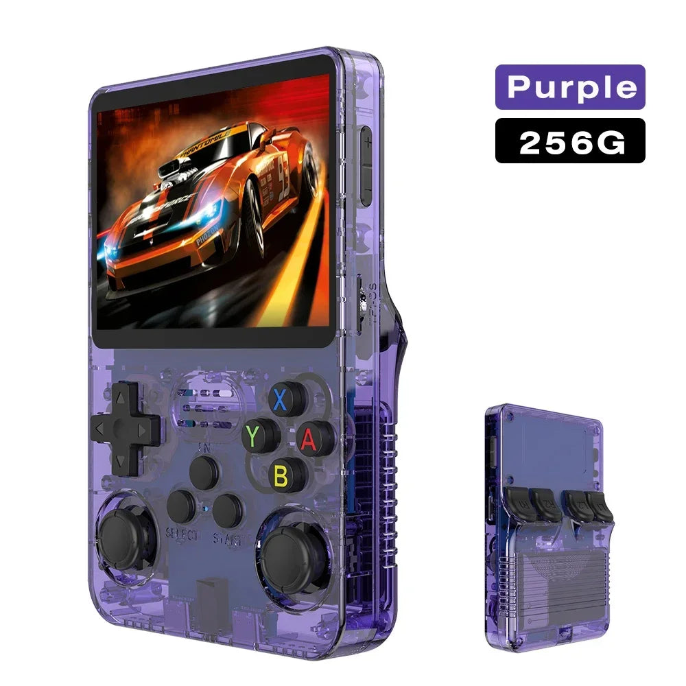 Tragbarer R36S Handheld-Spieleplayer 3,5 Zoll IPS-Display 128 GB Linux-System vorinstallierte Retro-Spiele-Taschenkonsole
