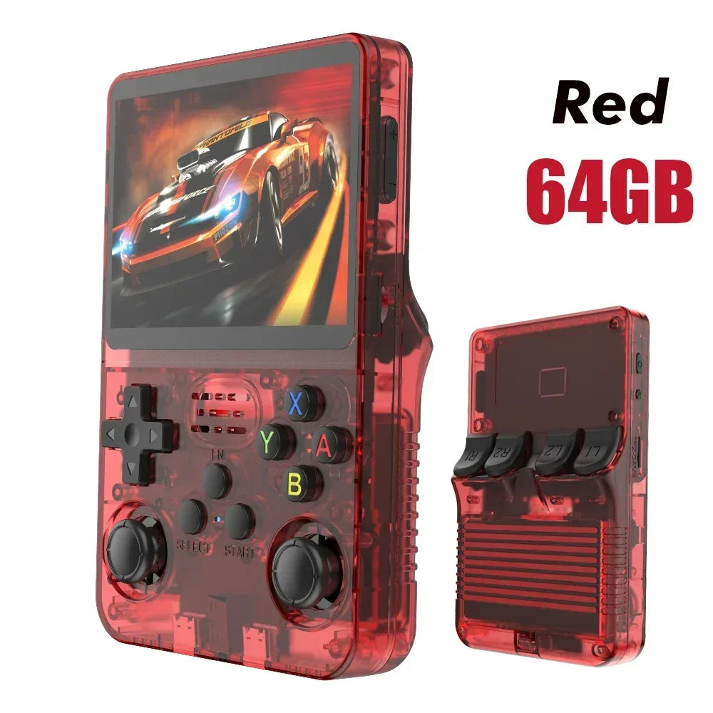 Tragbarer R36S Handheld-Spieleplayer 3,5 Zoll IPS-Display 128 GB Linux-System vorinstallierte Retro-Spiele-Taschenkonsole