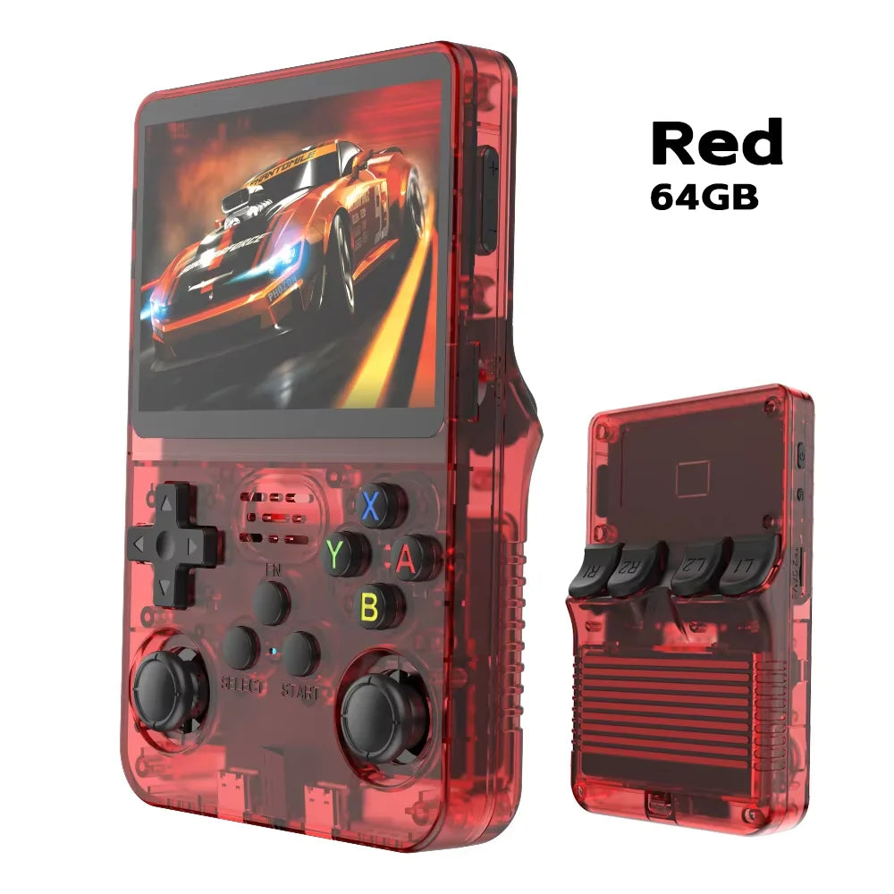 Tragbarer R36S Handheld-Spieleplayer 3,5 Zoll IPS-Display 128 GB Linux-System vorinstallierte Retro-Spiele-Taschenkonsole