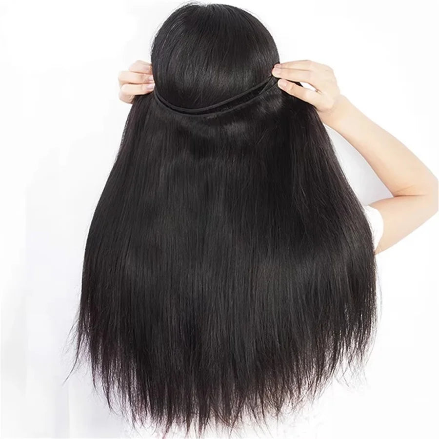Unverarbeitetes brasilianisches Echthaar in glatter Textur, natürliche Farbe, Rohhaar-Tressen-Extensions für Frauen