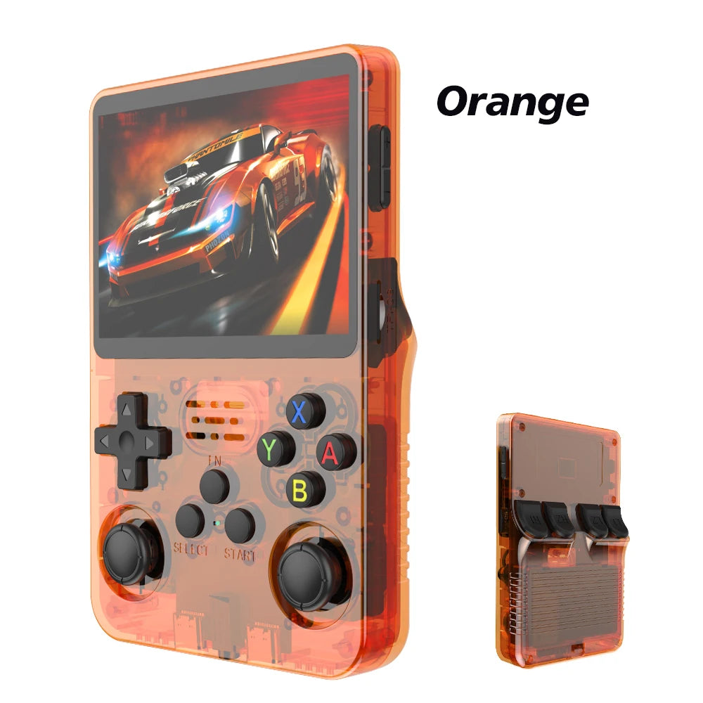 Tragbarer R36S Handheld-Spieleplayer 3,5 Zoll IPS-Display 128 GB Linux-System vorinstallierte Retro-Spiele-Taschenkonsole