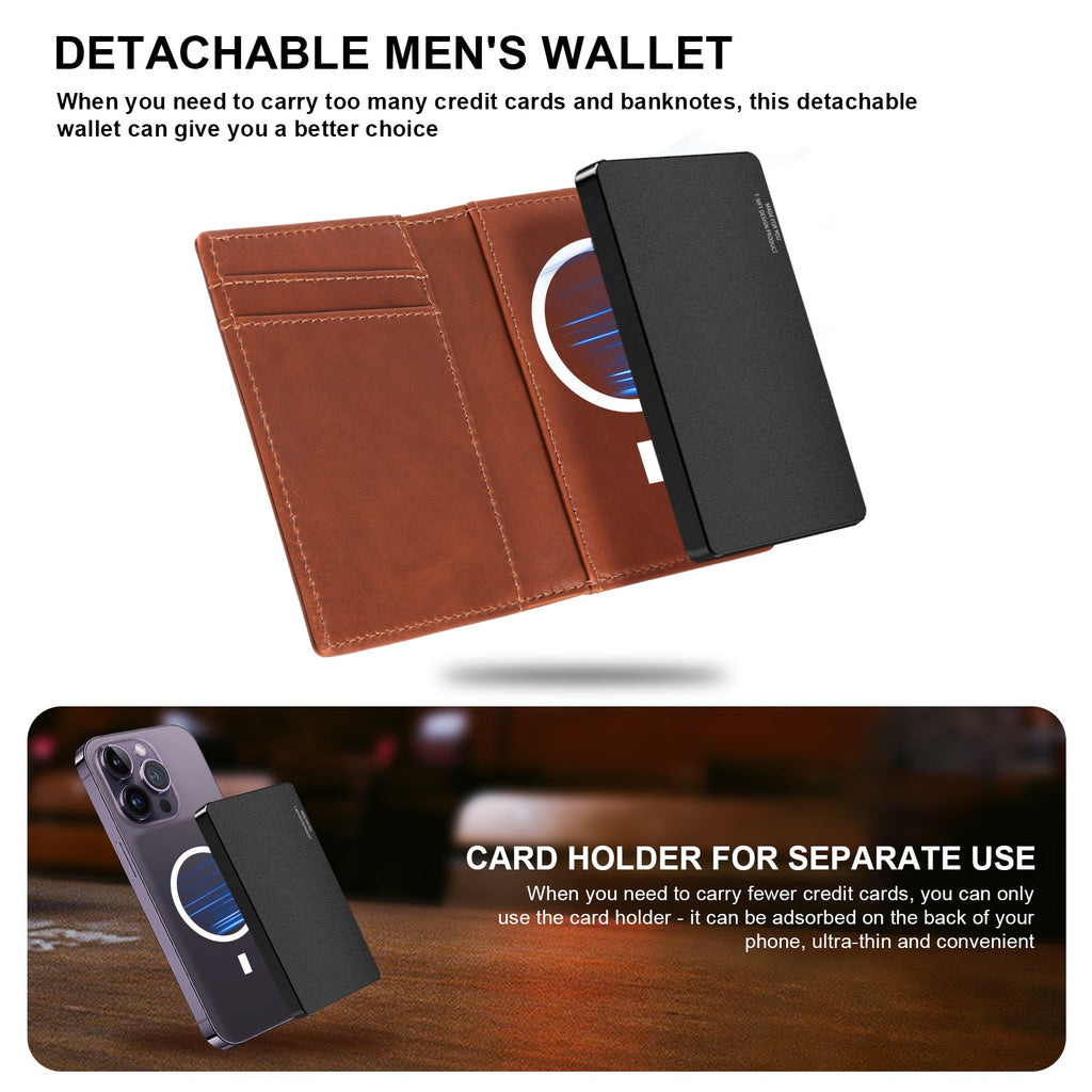 TOYFID Aluminiumlegierung-Geldbörse mit Echtlederbezug Herren-Brieftaschen