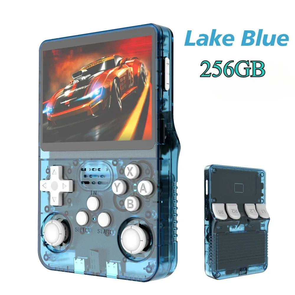 Tragbarer R36S Handheld-Spieleplayer 3,5 Zoll IPS-Display 128 GB Linux-System vorinstallierte Retro-Spiele-Taschenkonsole