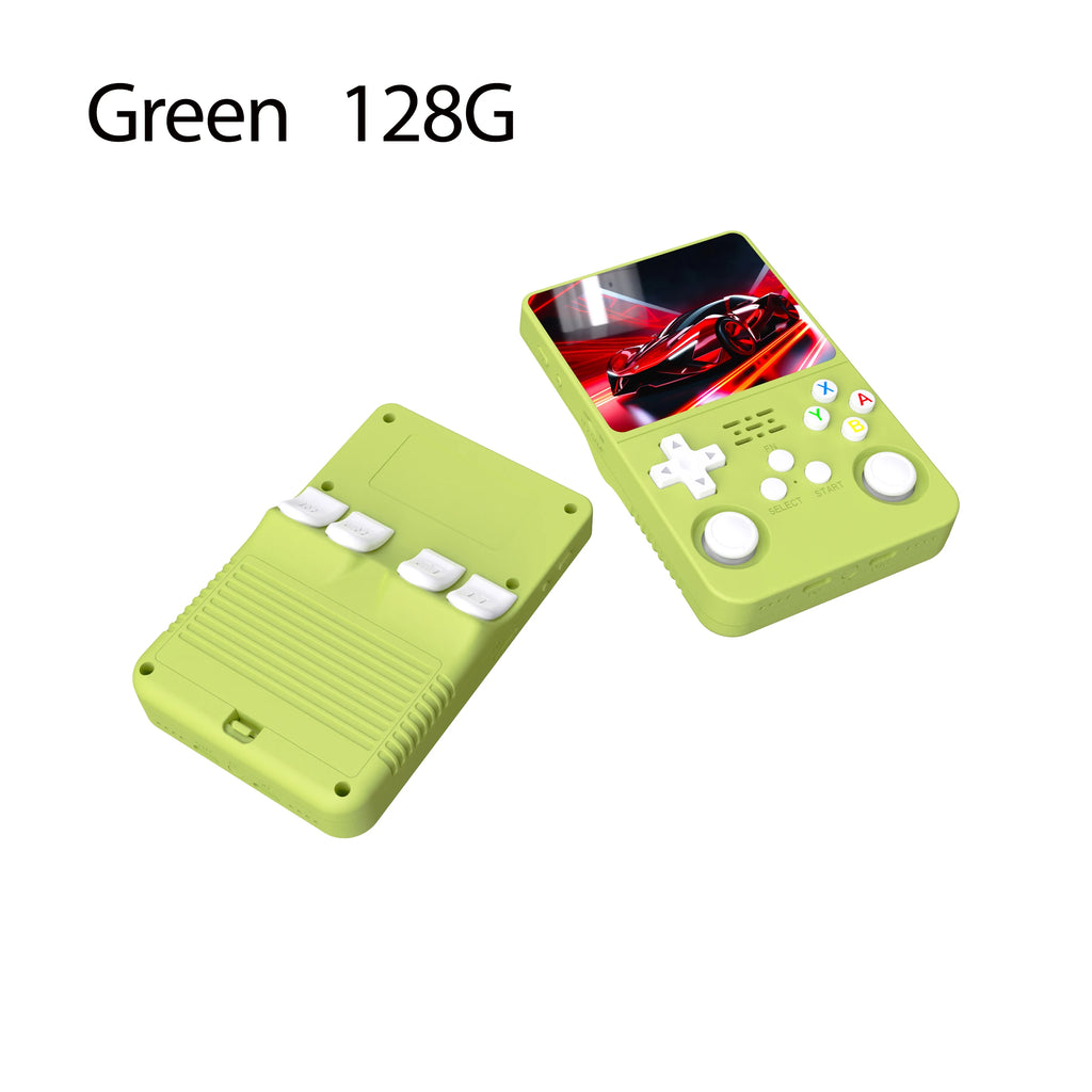 Tragbarer R36S Handheld-Spieleplayer 3,5 Zoll IPS-Display 128 GB Linux-System vorinstallierte Retro-Spiele-Taschenkonsole