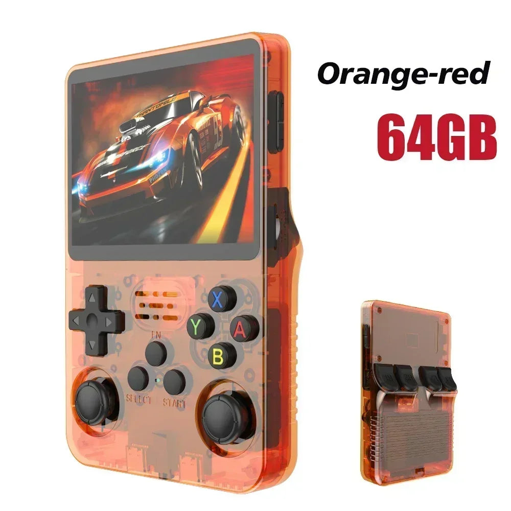 Tragbarer R36S Handheld-Spieleplayer 3,5 Zoll IPS-Display 128 GB Linux-System vorinstallierte Retro-Spiele-Taschenkonsole