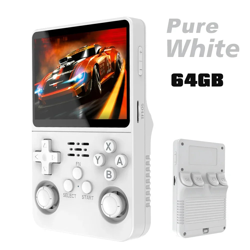 Tragbarer R36S Handheld-Spieleplayer 3,5 Zoll IPS-Display 128 GB Linux-System vorinstallierte Retro-Spiele-Taschenkonsole