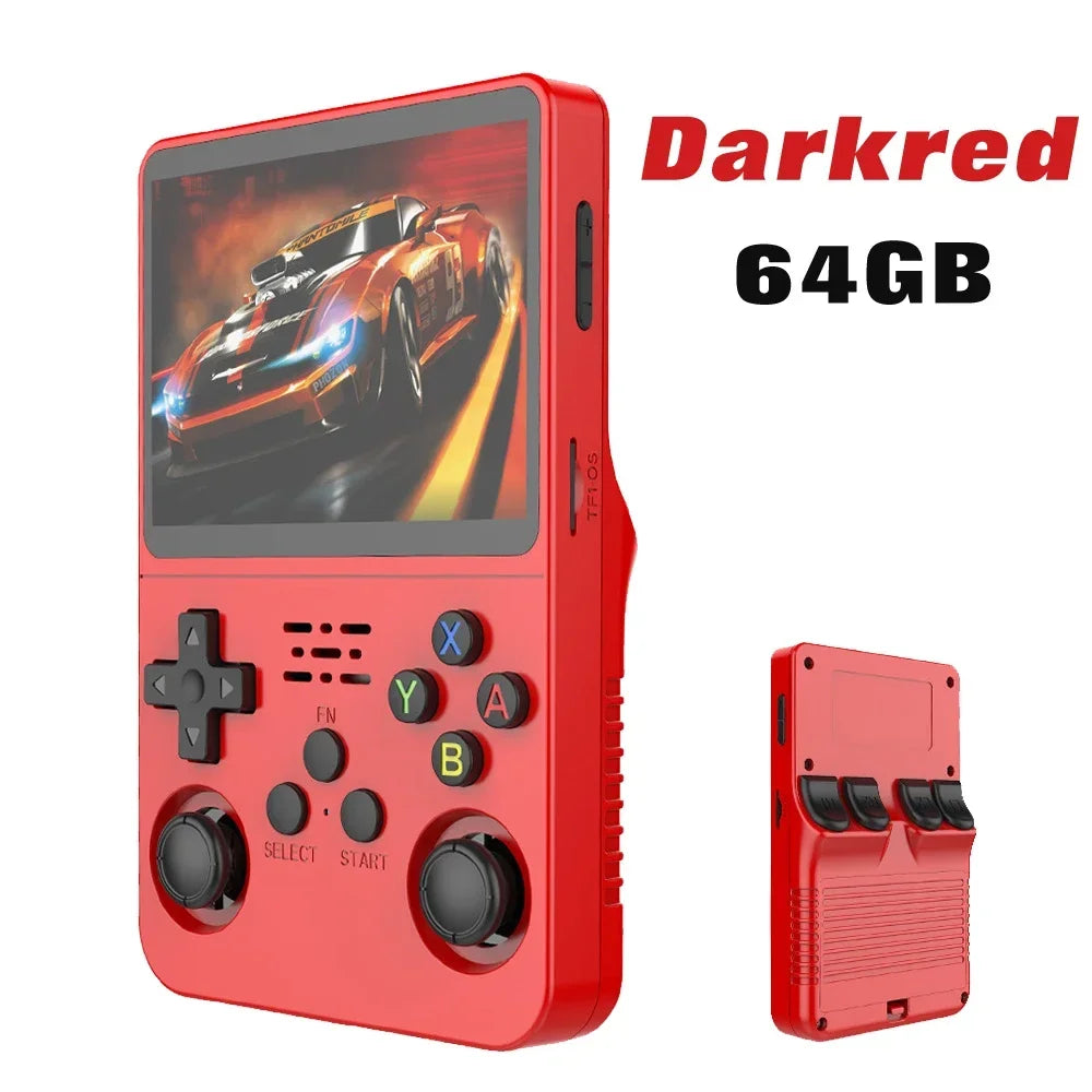 Tragbarer R36S Handheld-Spieleplayer 3,5 Zoll IPS-Display 128 GB Linux-System vorinstallierte Retro-Spiele-Taschenkonsole