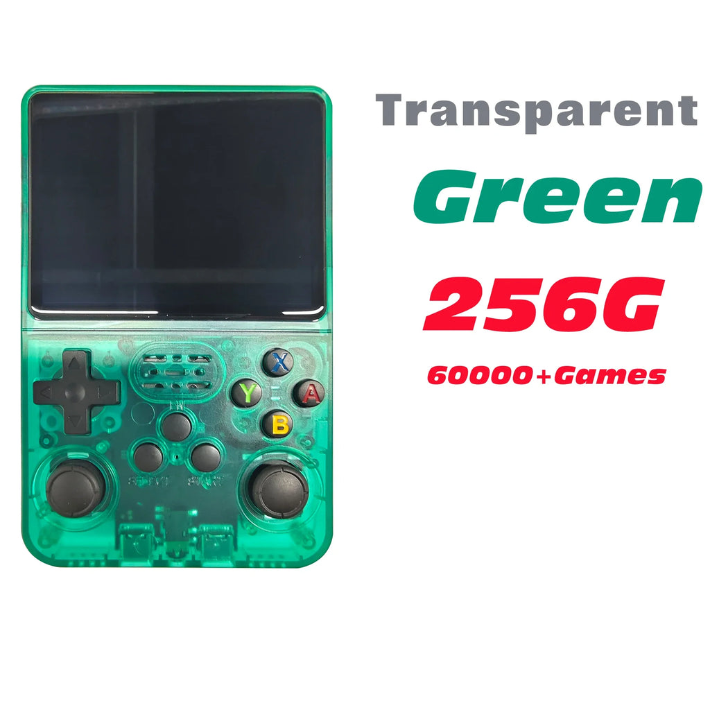Tragbarer R36S Handheld-Spieleplayer 3,5 Zoll IPS-Display 128 GB Linux-System vorinstallierte Retro-Spiele-Taschenkonsole
