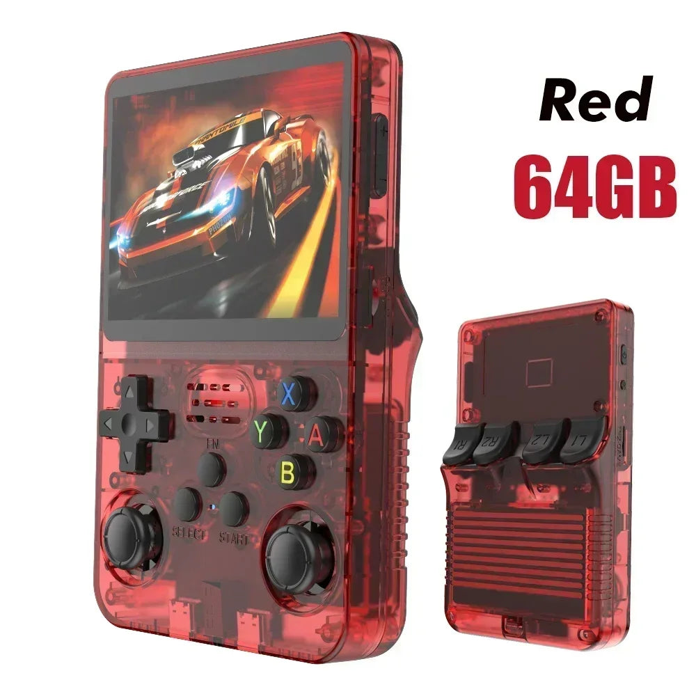 Tragbarer R36S Handheld-Spieleplayer 3,5 Zoll IPS-Display 128 GB Linux-System vorinstallierte Retro-Spiele-Taschenkonsole