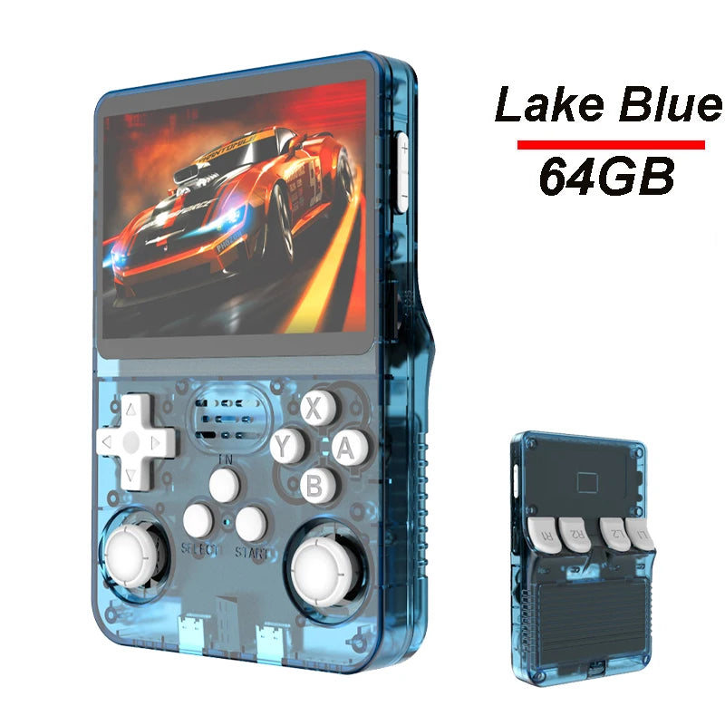 Tragbarer R36S Handheld-Spieleplayer 3,5 Zoll IPS-Display 128 GB Linux-System vorinstallierte Retro-Spiele-Taschenkonsole