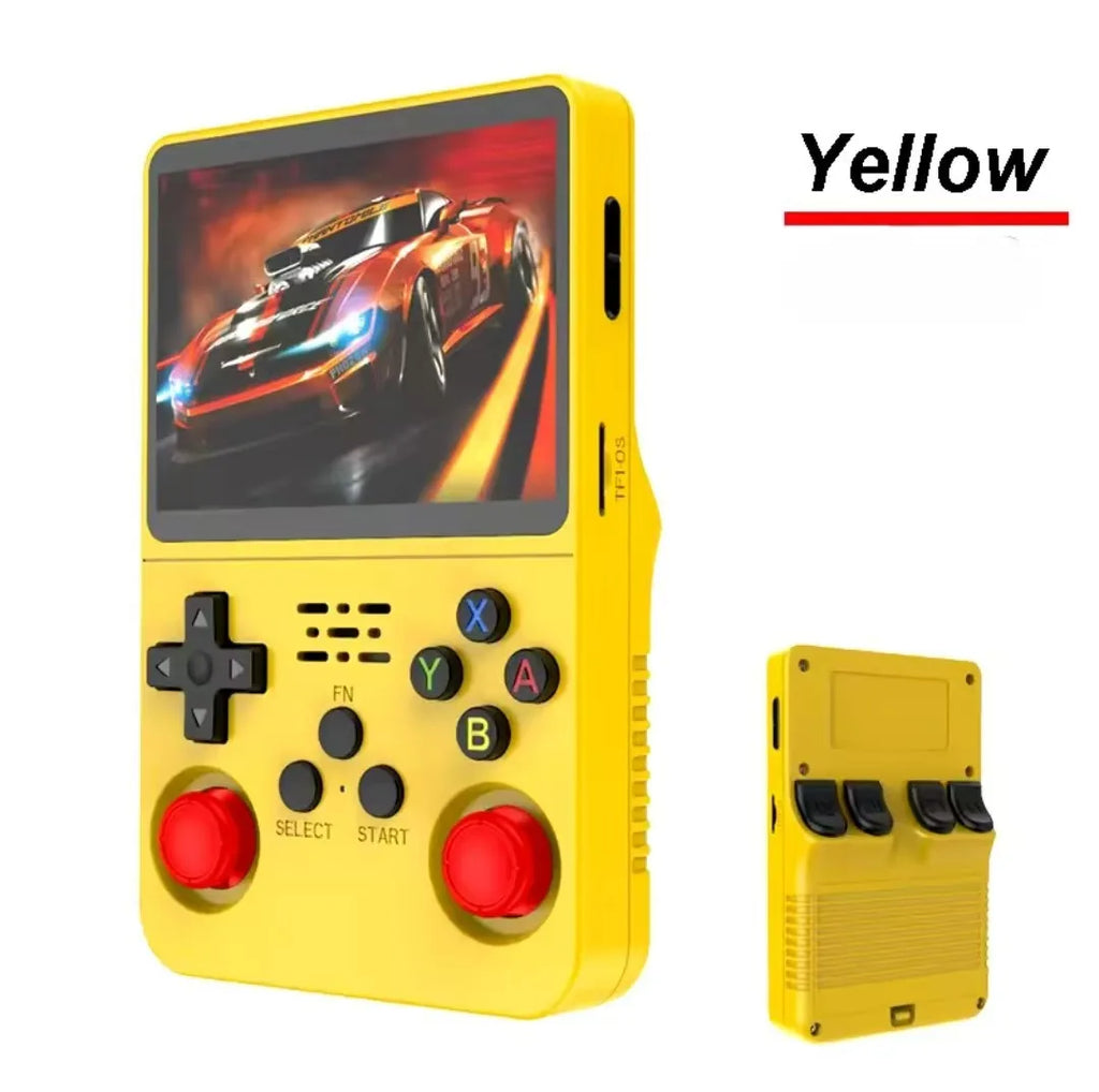 Tragbarer R36S Handheld-Spieleplayer 3,5 Zoll IPS-Display 128 GB Linux-System vorinstallierte Retro-Spiele-Taschenkonsole