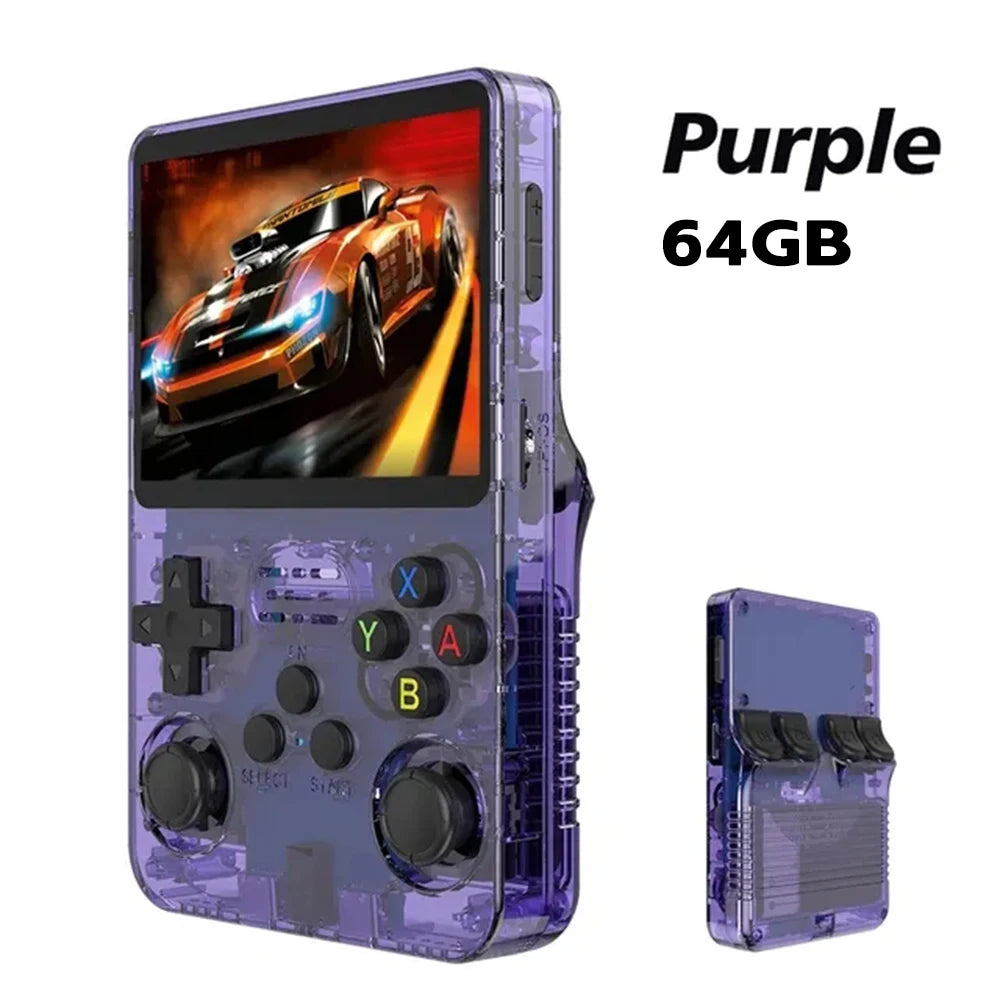 Tragbarer R36S Handheld-Spieleplayer 3,5 Zoll IPS-Display 128 GB Linux-System vorinstallierte Retro-Spiele-Taschenkonsole