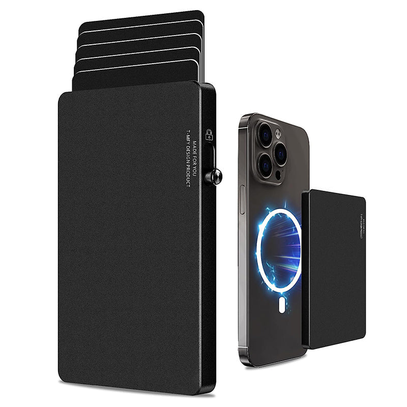 TOYFID Vollaluminium Pop Up Schiebe RFID Slim Basic Karte personalisierte Geldbörse für Herren