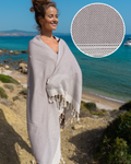 PHARAO Beach Towel, Turkish Hammam Towel, Spa & Sauna Towel - Anthracite  / Black