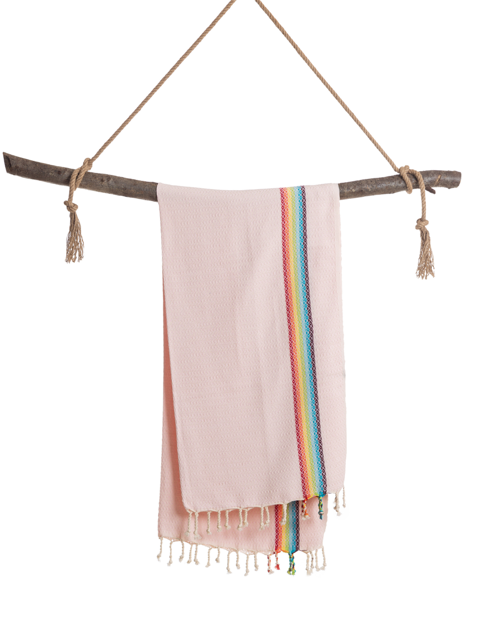 Serviette de plage RAINBOW, serviette de hammam turque, serviette de spa et de sauna - Rose