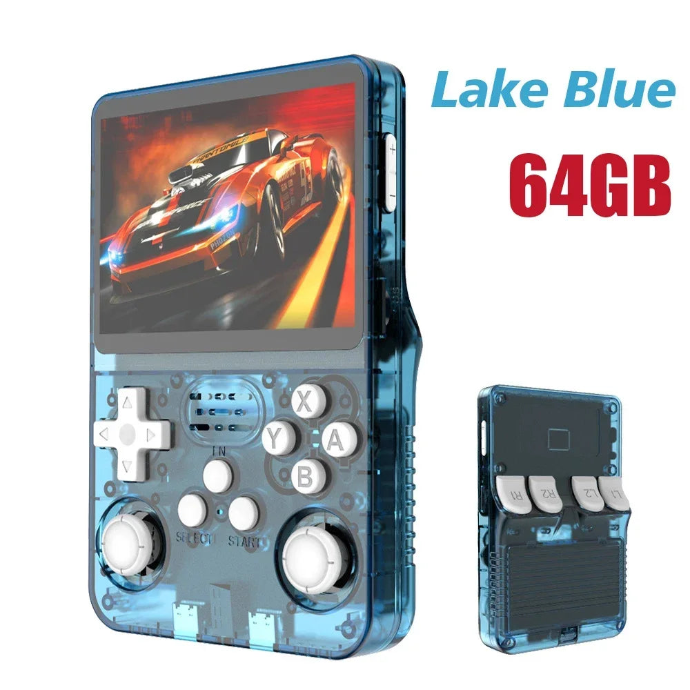 Tragbarer R36S Handheld-Spieleplayer 3,5 Zoll IPS-Display 128 GB Linux-System vorinstallierte Retro-Spiele-Taschenkonsole