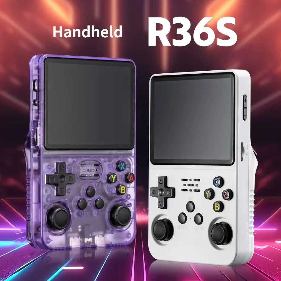 Tragbarer R36S Handheld-Spieleplayer 3,5 Zoll IPS-Display 128 GB Linux-System vorinstallierte Retro-Spiele-Taschenkonsole