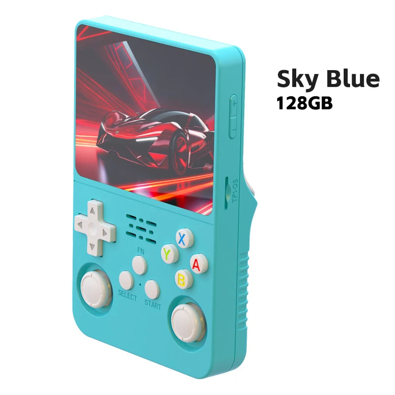 Tragbarer R36S Handheld-Spieleplayer 3,5 Zoll IPS-Display 128 GB Linux-System vorinstallierte Retro-Spiele-Taschenkonsole