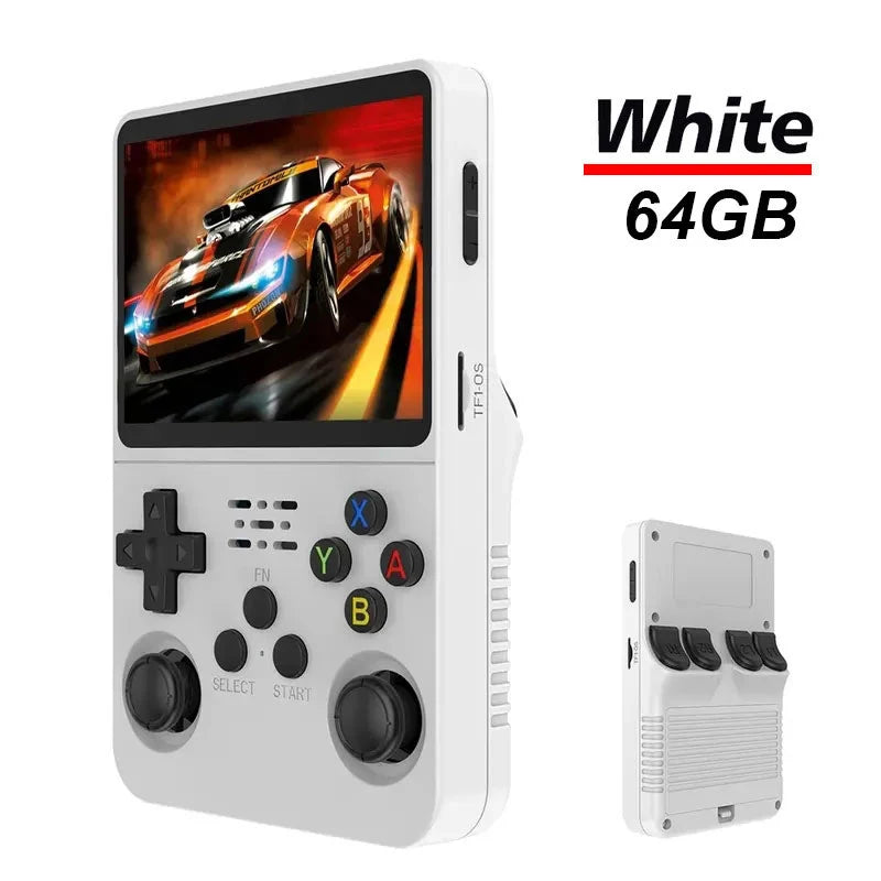Tragbarer R36S Handheld-Spieleplayer 3,5 Zoll IPS-Display 128 GB Linux-System vorinstallierte Retro-Spiele-Taschenkonsole