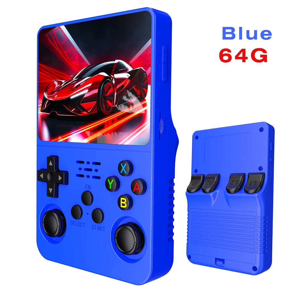 Tragbarer R36S Handheld-Spieleplayer 3,5 Zoll IPS-Display 128 GB Linux-System vorinstallierte Retro-Spiele-Taschenkonsole