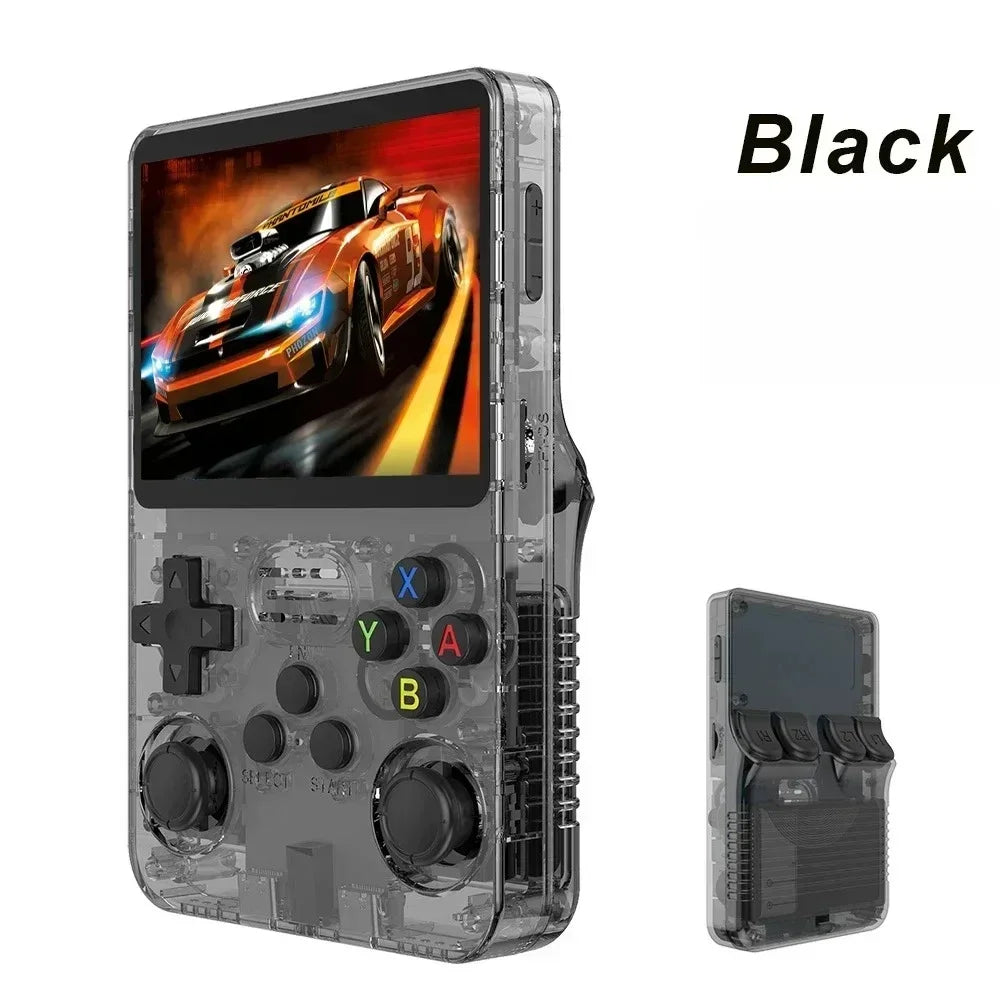 Tragbarer R36S Handheld-Spieleplayer 3,5 Zoll IPS-Display 128 GB Linux-System vorinstallierte Retro-Spiele-Taschenkonsole