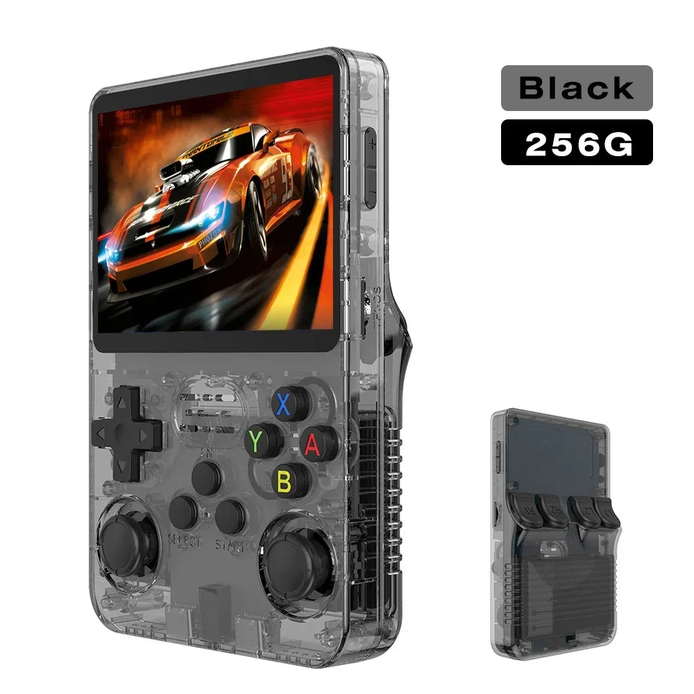 Tragbarer R36S Handheld-Spieleplayer 3,5 Zoll IPS-Display 128 GB Linux-System vorinstallierte Retro-Spiele-Taschenkonsole