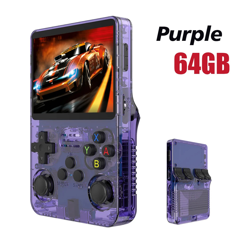 Tragbarer R36S Handheld-Spieleplayer 3,5 Zoll IPS-Display 128 GB Linux-System vorinstallierte Retro-Spiele-Taschenkonsole