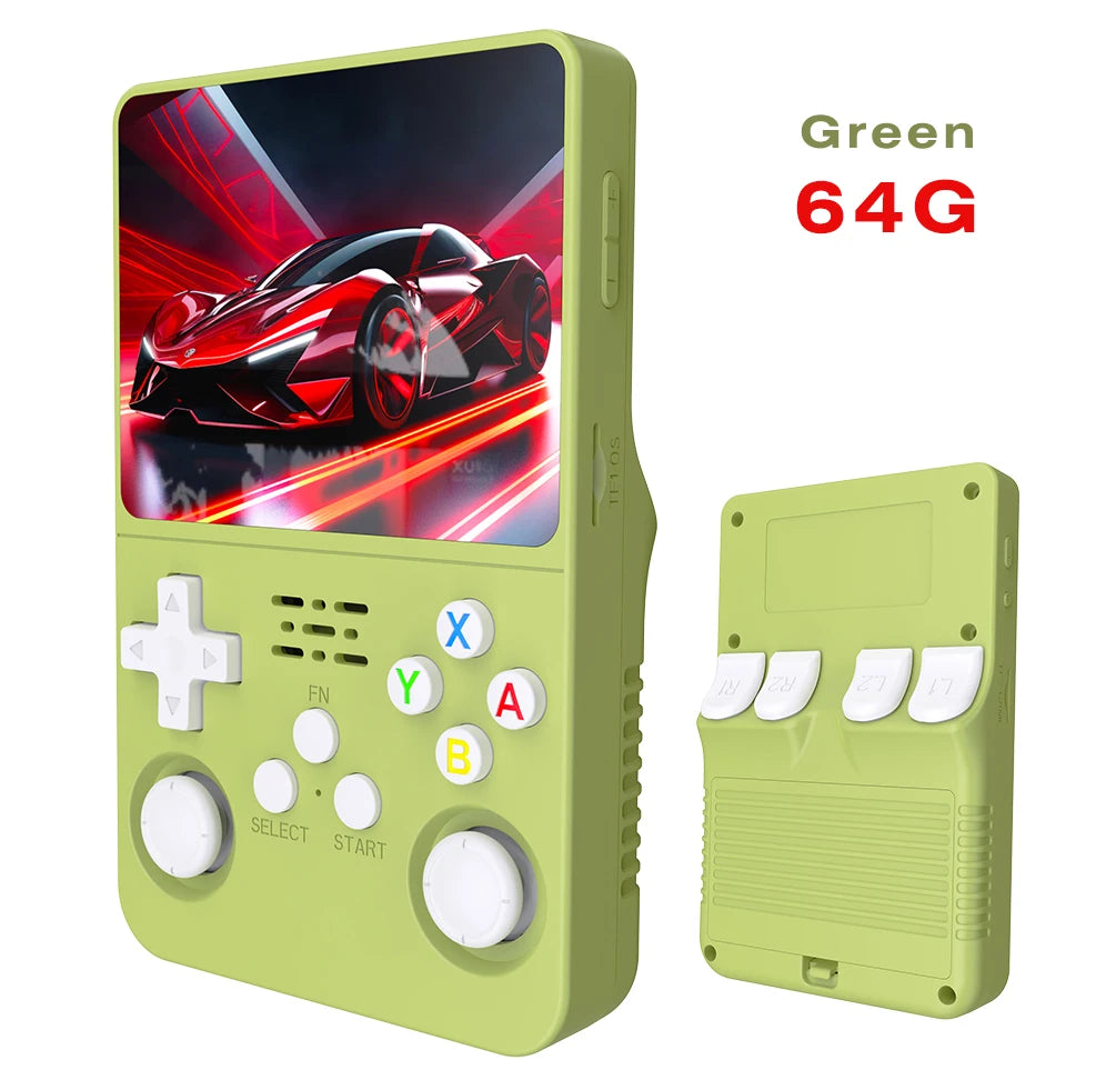Tragbarer R36S Handheld-Spieleplayer 3,5 Zoll IPS-Display 128 GB Linux-System vorinstallierte Retro-Spiele-Taschenkonsole
