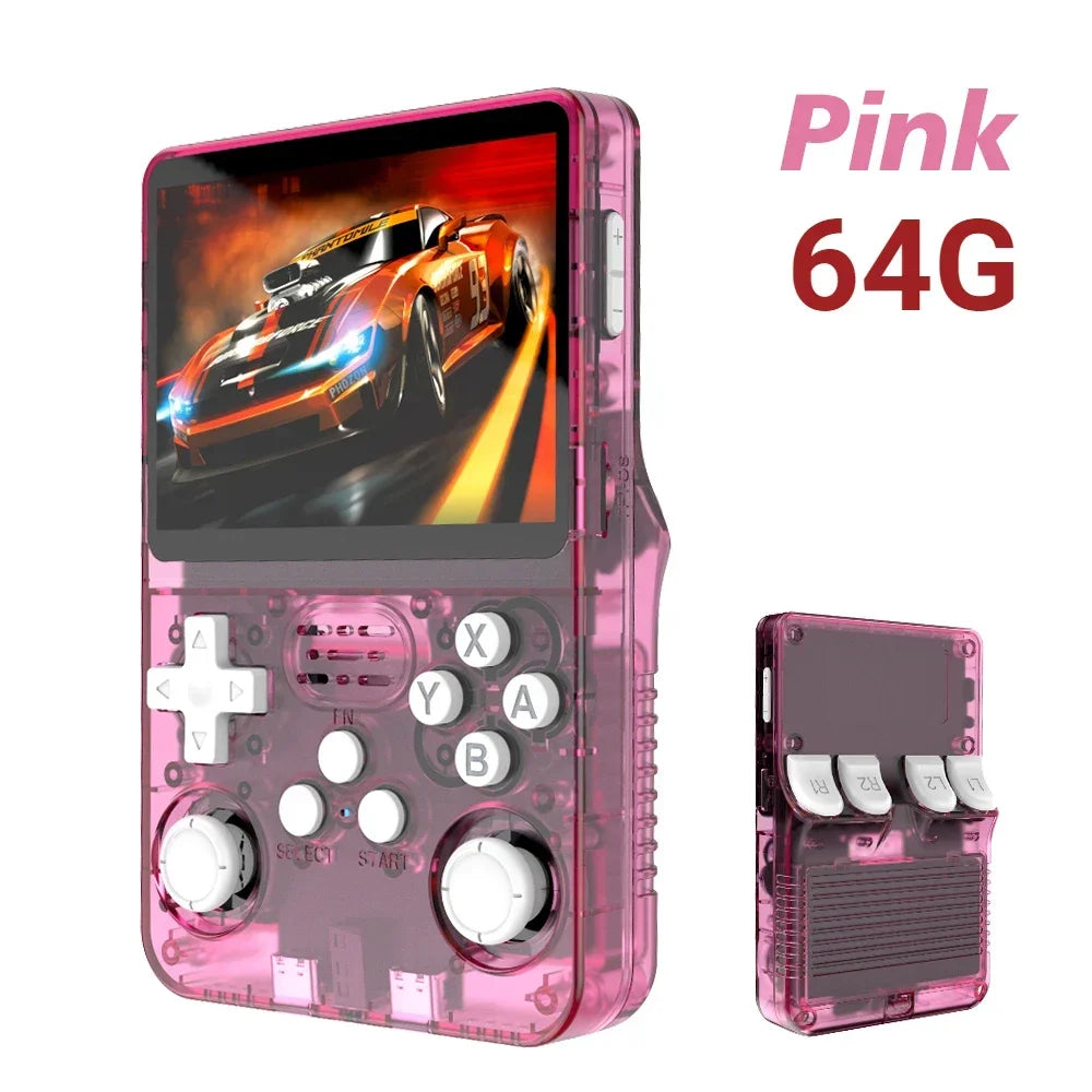 Tragbarer R36S Handheld-Spieleplayer 3,5 Zoll IPS-Display 128 GB Linux-System vorinstallierte Retro-Spiele-Taschenkonsole