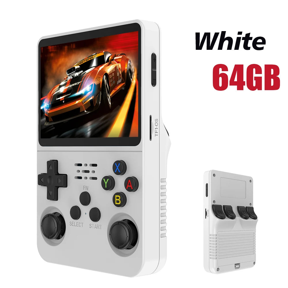 Tragbarer R36S Handheld-Spieleplayer 3,5 Zoll IPS-Display 128 GB Linux-System vorinstallierte Retro-Spiele-Taschenkonsole